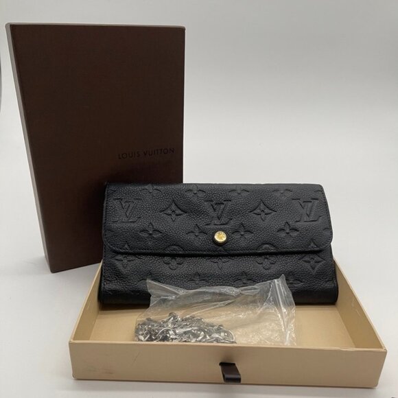 Louis Vuitton Emperiente Leather Long Wallet Preloved Condition Black - Picture 1 of 9